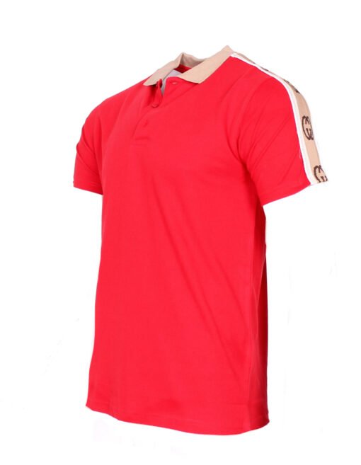 GUCCI MEN POLO SHIRT COTTON PIQUE POLO INTERLOCKING G T-SHIRT SHORT SLEEVES RED - Image 2