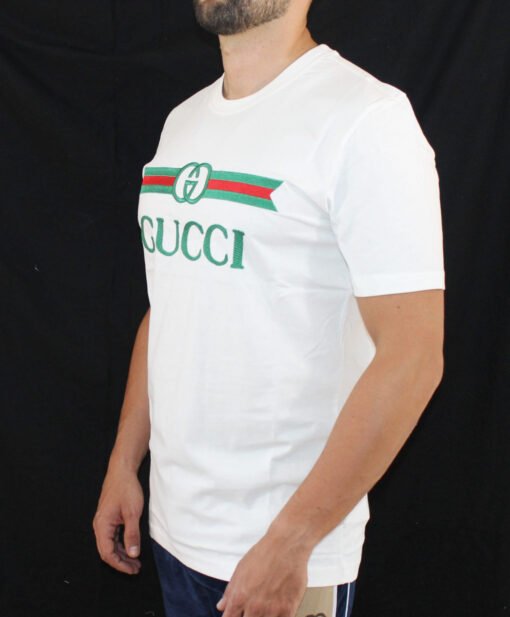 Gucci COTTON JERSEY T-SHIRT WITH GUCCI PRINT - Image 4