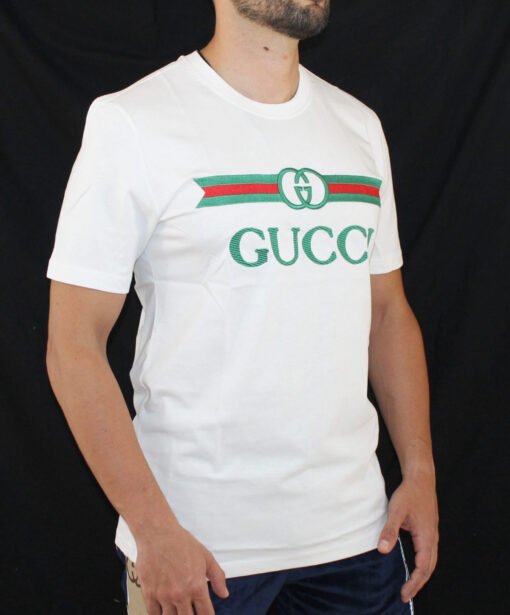 Gucci COTTON JERSEY T-SHIRT WITH GUCCI PRINT - Image 3
