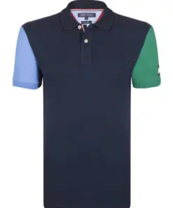 Tommy Hilfiger Polo Shirt Embroidered Regular Fit Logo Shorts Sleeve