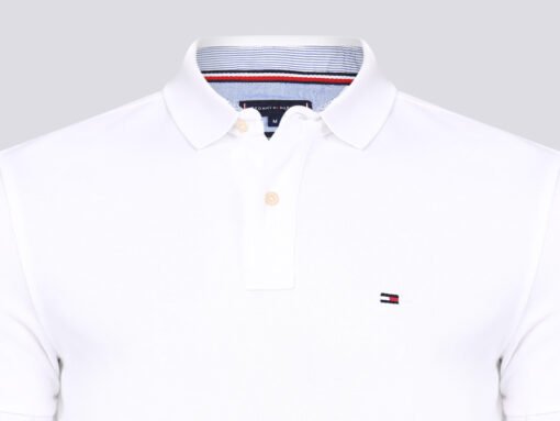 Tommy Hilfiger Polo Shirt Embroidered Regular Fit Logo Shorts Sleeve - Image 3