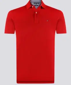 Tommy Hilfiger Polo Shirt Embroidered Regular Fit Logo Shorts Sleeve