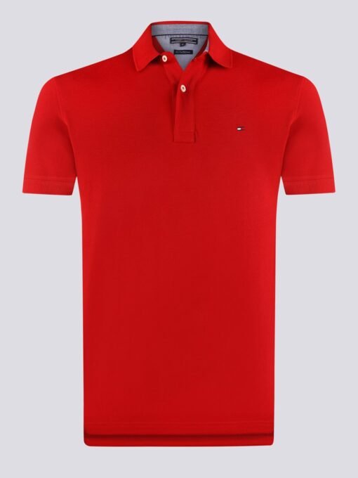 Tommy Hilfiger Polo Shirt Embroidered Regular Fit Logo Shorts Sleeve