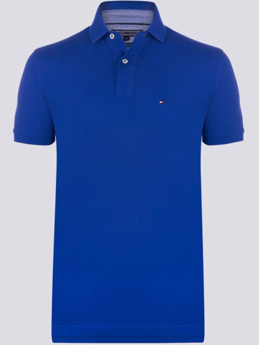 Tommy Hilfiger Polo Shirt Embroidered Regular Fit Logo Shorts Sleeve