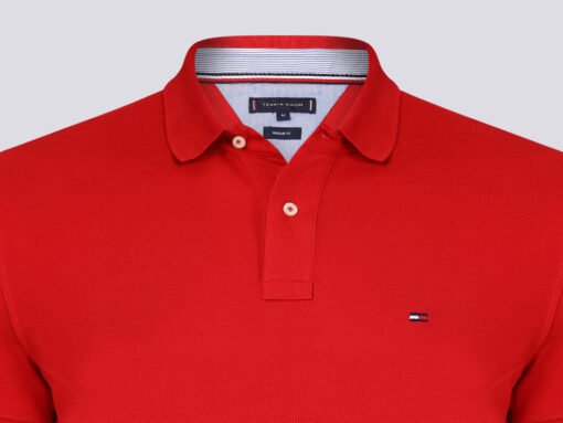 Tommy Hilfiger Polo Shirt Embroidered Regular Fit Logo Shorts Sleeve - Image 2