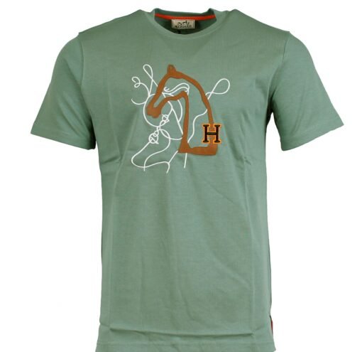 Hermès Men t-shirt Cotton tee with Horse embroidery