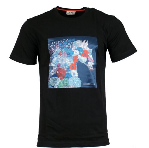 Hermès Men t-shirt Cotton tee with Horse embroidery