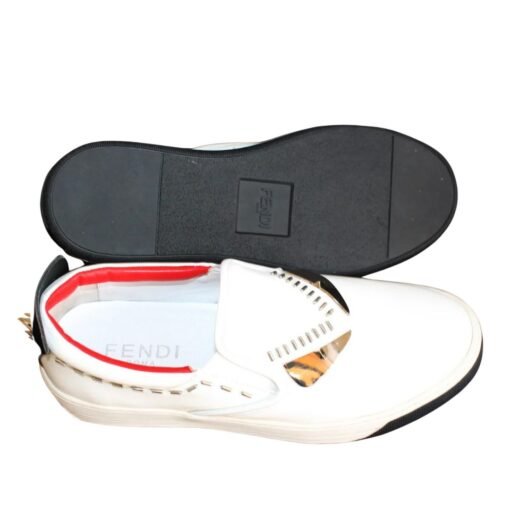 Fendi Leather Monster Eyes Studded Low Top Sneakers - Image 5