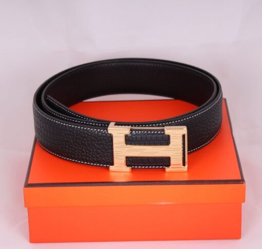 Hermès Leather Belt H belt buckle & Reversible leather strap