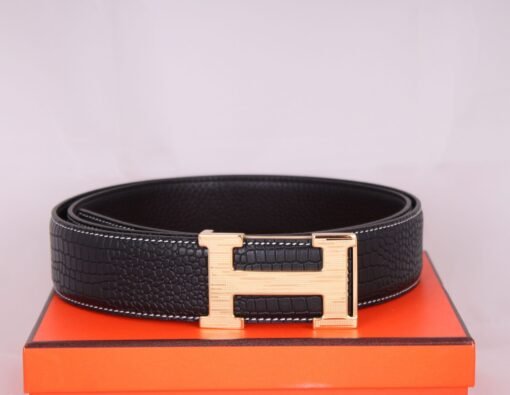 Hermès Leather Belt H belt buckle & Reversible leather strap - Image 4
