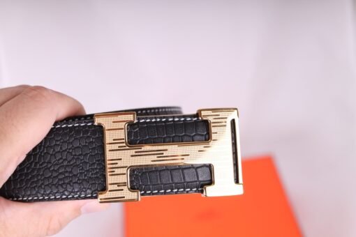 Hermès Leather Belt H belt buckle & Reversible leather strap - Image 2