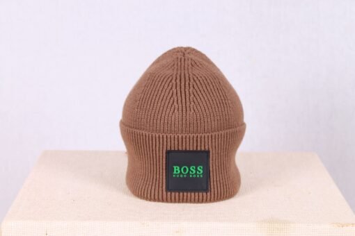 Hugo Boss Hat Rib-knit beanie with turn-up brim and logo