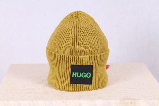 Hugo Boss Hat Rib-knit beanie with turn-up brim and logo