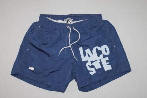 Lacoste Men’s Blue Swim Shorts with Drawstring & Side Pockets – Lightweight & Stylish Fit