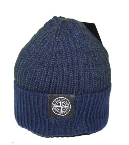 Stone Island Hat Rib-knit beanie with turn-up brim and logo