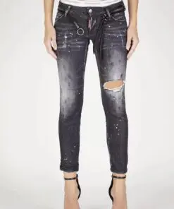 DSQUARED2 JEANS BLACKHERITAGE FISHERMAN WASH JEANS