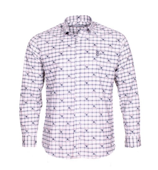 BURBERRY MEN SHIRT EMBROIDERY LOGO BUTTON DOWN