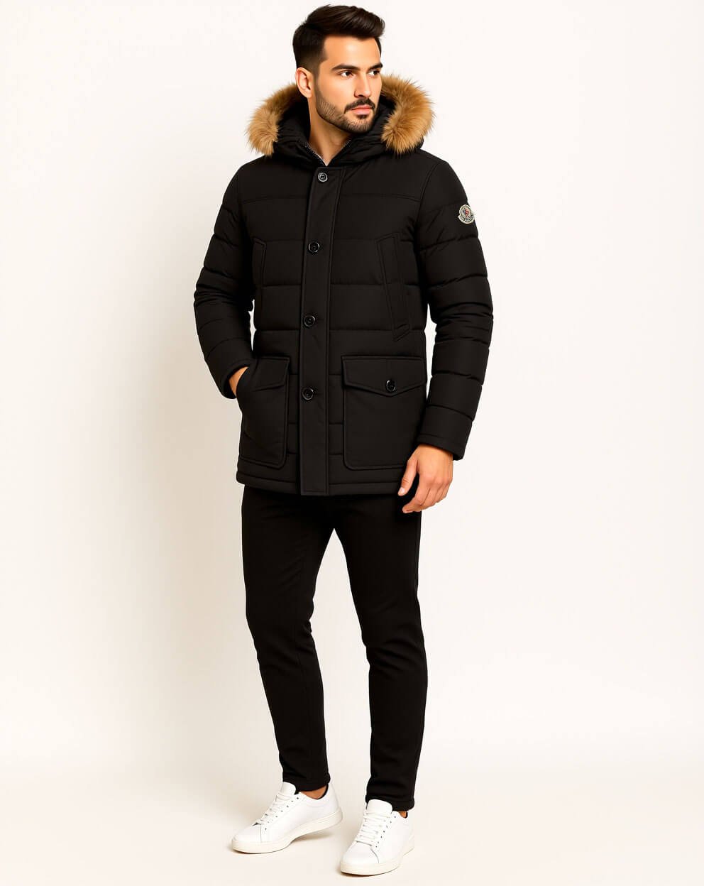 Moncler Men’s Designer Parka – Luxury Down Jacket with Fur Hood, Zipper & Button Details | 50% Off + Free Worldwide Shipping - Image 2