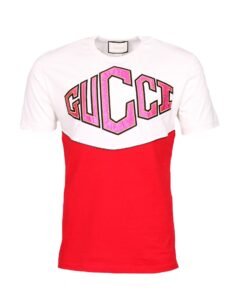 Gucci Men Cotton t-shirt with interlocking Embroidered GG white tee short sleeves