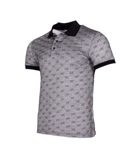 GUCCI MEN POLO SHIRT COTTON INTERLOCKING G T-SHIRT SHORT SLEEVES BLACK - Image 2
