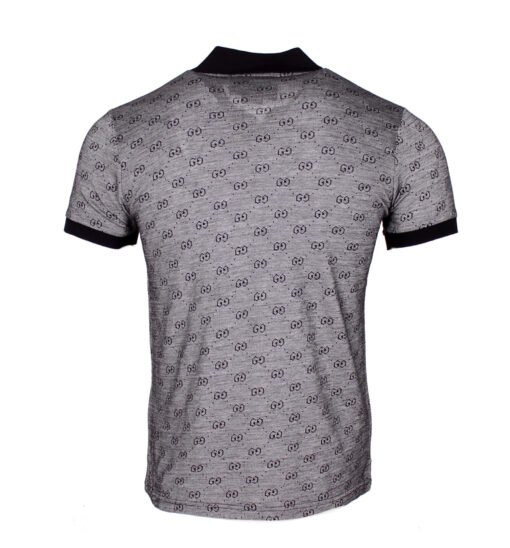 GUCCI MEN POLO SHIRT COTTON INTERLOCKING G T-SHIRT SHORT SLEEVES BLACK - Image 3