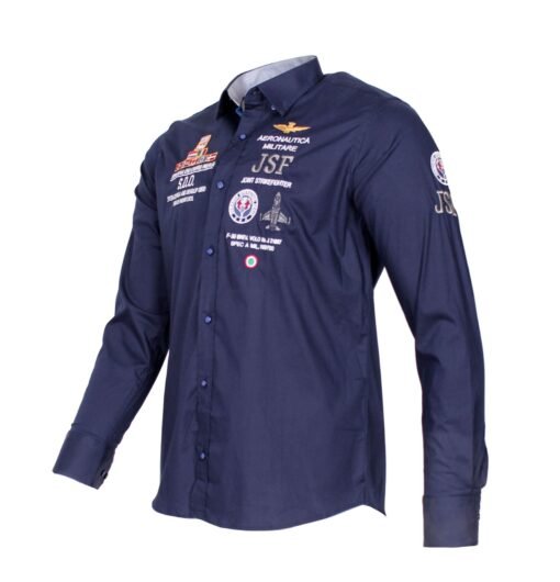 Aeronautica Men Oxford Shirt with Logo Button Down Long Sleeve - Image 4