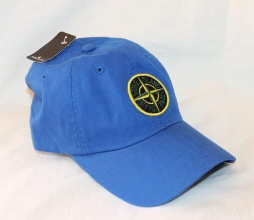 Stone Island Hat Compass Logo Baseball Cap in Blue - Image 3