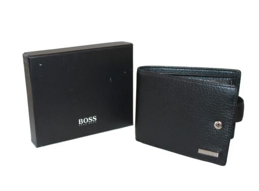 Hugo Boss Men Leather Wallet in Black with Logo and Lettering - Image 2