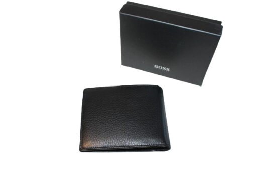 Hugo Boss Men Leather Wallet in Black with Logo and Lettering - Image 6