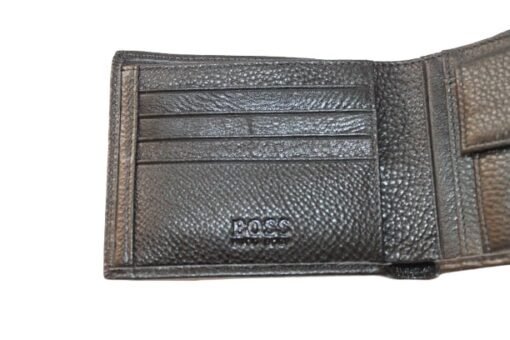 Hugo Boss Men Leather Wallet in Black with Logo and Lettering - Image 4
