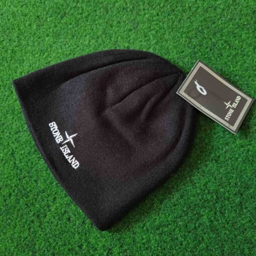 Stone Island Hat Rib-knit beanie with turn-up brim and logo