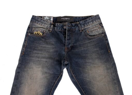 Dolce&Gabbana Men Jeans Slim Fit Embroidery Jeans - Image 4