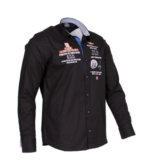 Aeronautica Men Oxford Shirt with Logo Button Down Long Sleeve - Image 3