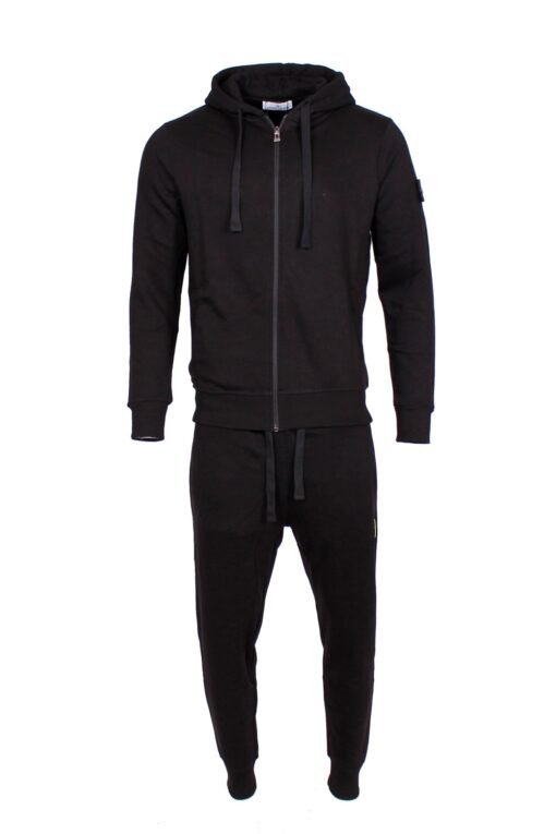 Stone Island Men's Black Tracksuit – Full-Zip Hoodie and Logo Joggers Set - Image 3
