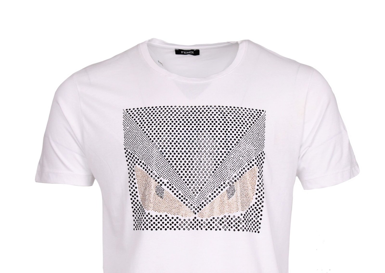 FENDI Men Polo Shirt With "The EYE" Cotton t-shirt in White - Image 3