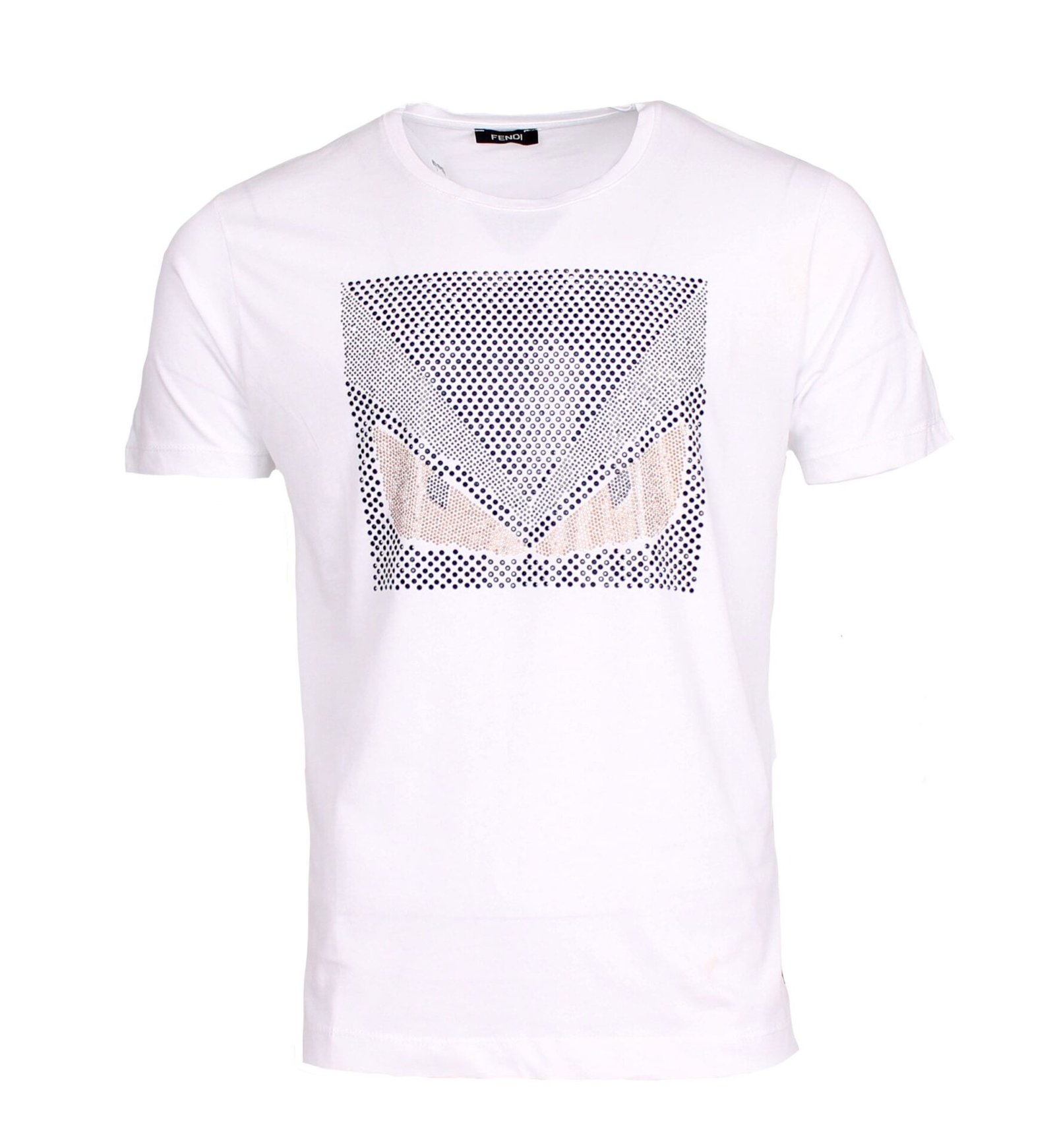FENDI Men Polo Shirt With "The EYE" Cotton t-shirt in White