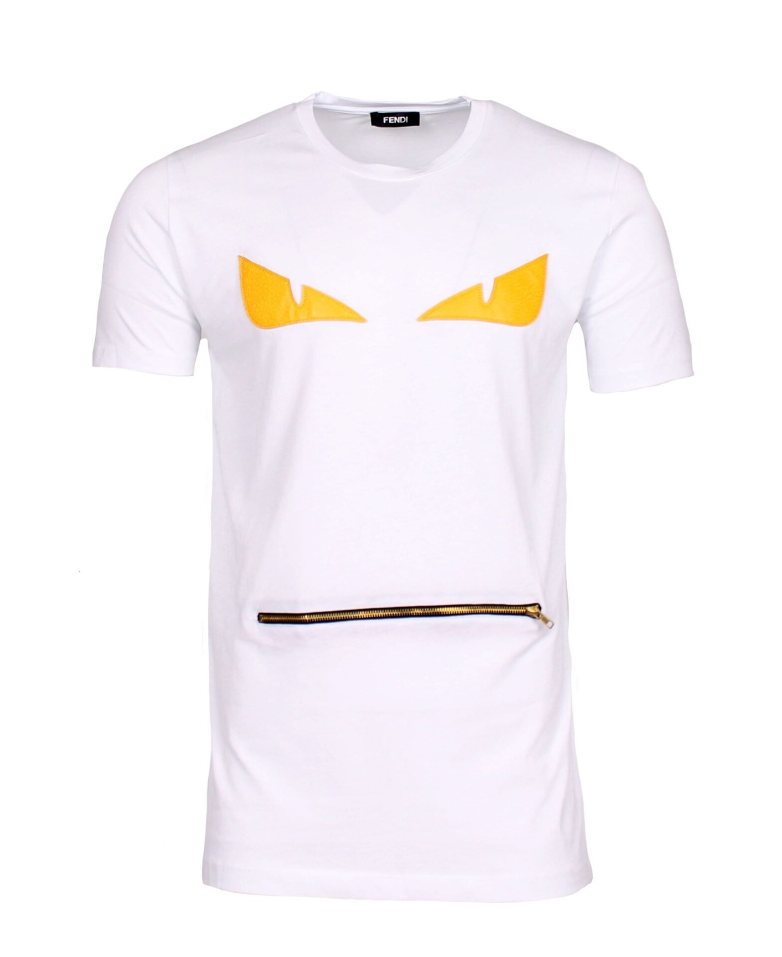 FENDI Men Polo Shirt With "The EYE" Cotton t-shirt in White