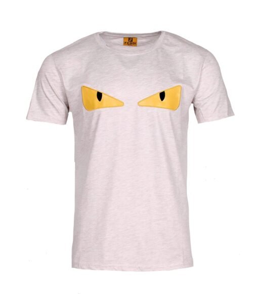 FENDI Men Polo Shirt With "The EYE" Cotton t-shirt in Beige