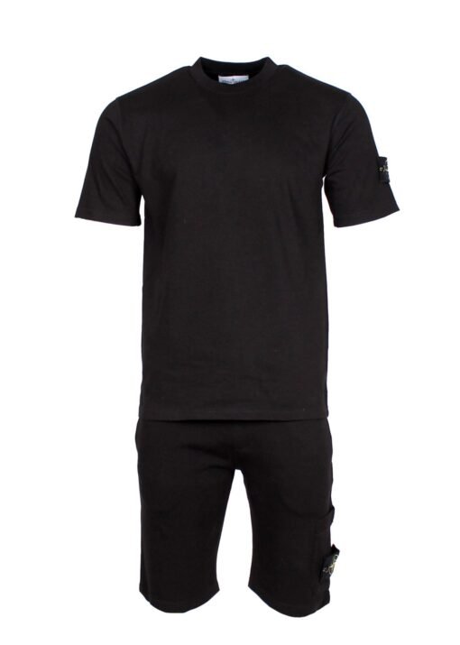 Stone Island Men's Black Summer Set – Cotton T-Shirt and Shorts | 2-Piece Outfit - Image 3