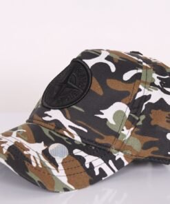 Stone Island Camo Compass Logo Baseball Cap – Camouflage Black