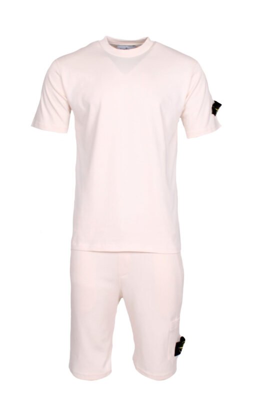 Stone Island Men's Beige Summer Set – Cotton T-Shirt and Shorts | 2-Piece Outfit - Image 3