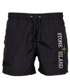 Stone Island Logo Swim Shorts in Black