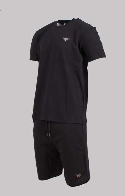 Prada Men’s Black Cotton T-Shirt & Shorts Set | Luxury Summer Outfit | Limited Edition - Image 3
