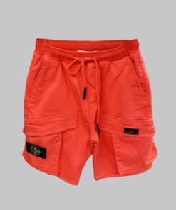 Stone Islands Men’s Orange Cargo Shorts – Vibrant Design & Premium Streetwear Style