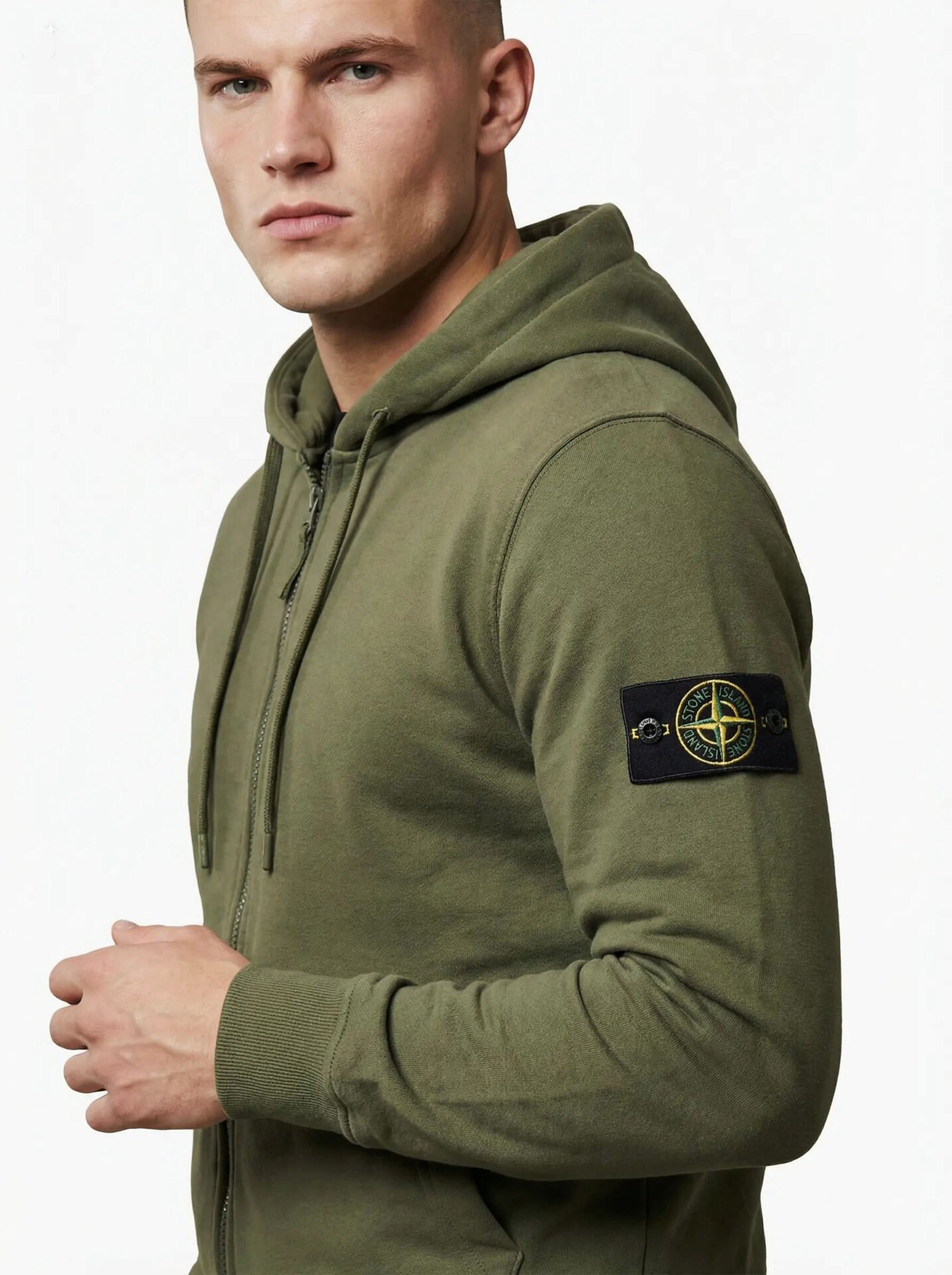 Stone Island Style Tracksuit Olive Green – Premium Men’s Hoodie Set | Slim Fit Designer Sportswear - Image 6