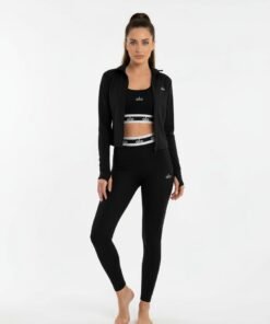 Alo Yoga Women’s Premium 3-Piece Activewear Set – Sports Bra, Leggings & Zip Jacket