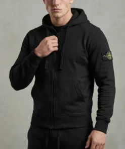 Stone Island Style Tracksuit Black – Premium Men’s Hoodie Set | Slim Fit Designer Sportswear